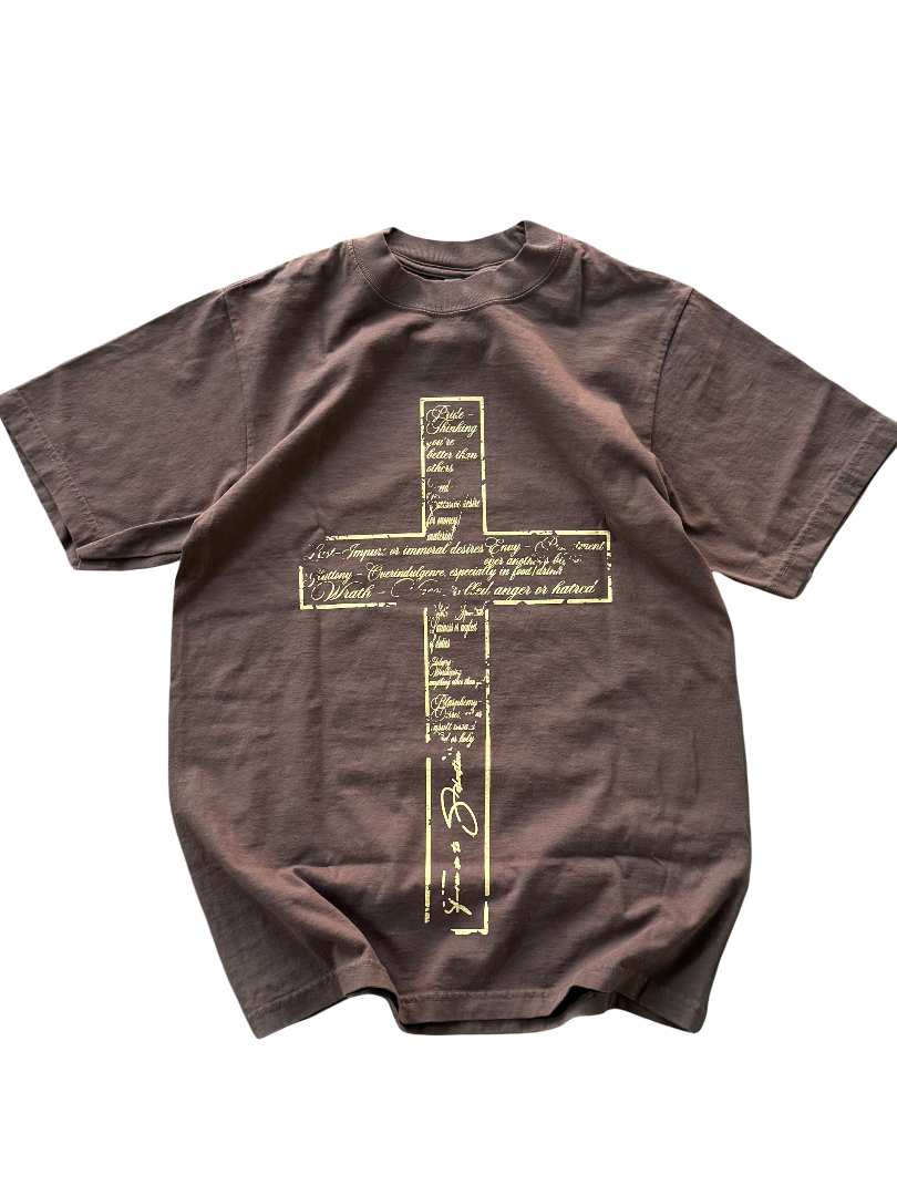 “Cross Paths” Mocha Tee